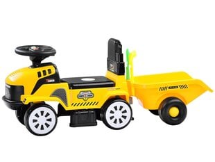 Paspiriamas traktorius su priekaba ir garsais, geltonas kaina ir informacija | Žaislai kūdikiams | pigu.lt