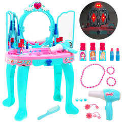 Kosmetinis staliukas su veidrodžiu, mėlynas kaina ir informacija | Žaislai mergaitėms | pigu.lt