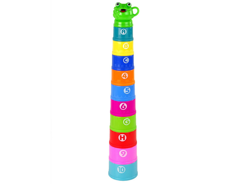 Lean toys Edukacinė piramidė puodeliai „Skaičiai ir Raidės“ kaina ir informacija | Lavinamieji žaislai | pigu.lt