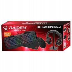 Набор Subsonic Raiden Pro Gamer Pack 5 in1 Qwerty SA5605-Q цена и информация | Клавиатуры | pigu.lt