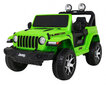 Dvivietis elektromobilis Jeep Wrangler Rubicon, žalias kaina ir informacija | Elektromobiliai vaikams | pigu.lt