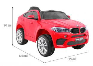 Vienvietis elektromobilis Bmw X6M, raudonas kaina ir informacija | Elektromobiliai vaikams | pigu.lt