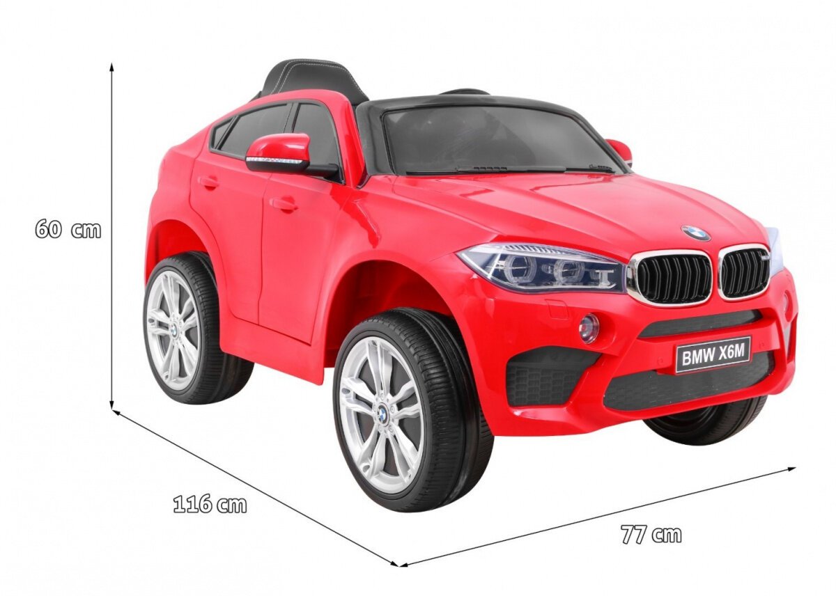 Vienvietis elektromobilis Bmw X6M, raudonas цена и информация | Elektromobiliai vaikams | pigu.lt