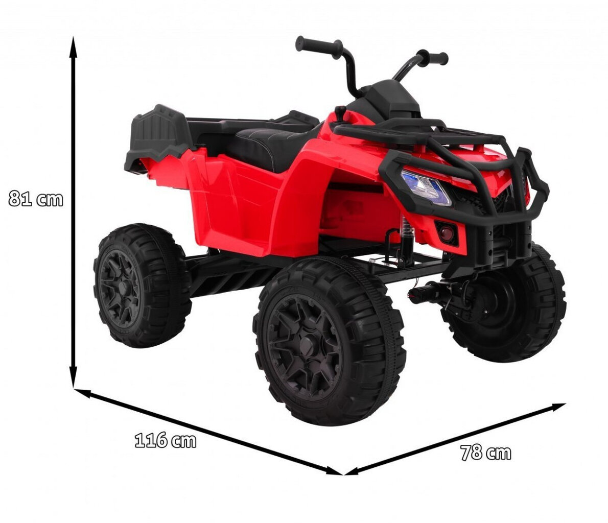 Keturratis "Quad XL ATV" su bagažine, raudonas kaina ir informacija | Elektromobiliai vaikams | pigu.lt