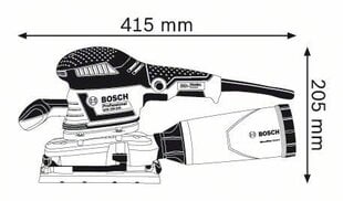 Эксцентриковая шлифовальная машина Bosch 300 Вт, без аккумулятора и зарядного устройства цена и информация | Шлифовальные машины | pigu.lt