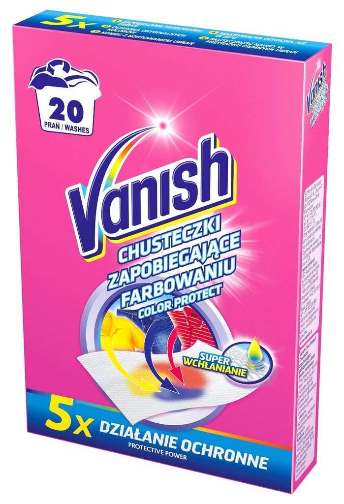 Vanish servetėlės Color Protect kaina ir informacija | Skalbimo priemonės | pigu.lt