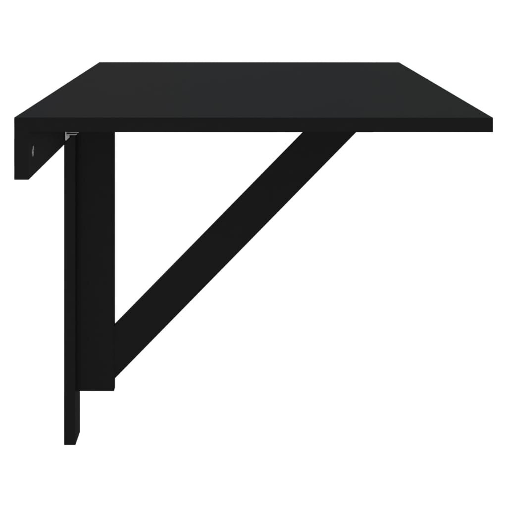 Sulankstomas sieninis staliukas vidaXL, juodas kaina ir informacija | Lauko stalai, staliukai | pigu.lt