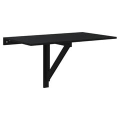 Sulankstomas sieninis staliukas vidaXL, juodas цена и информация | Садовые столы, столики | pigu.lt