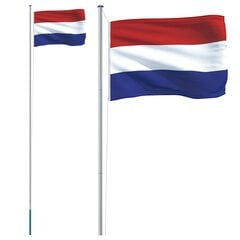 VidaXL Nyderlandų vėliava su stiebu, aliuminis, 6,23m цена и информация | Флаги и аксессуары к ним | pigu.lt