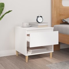 Naktinis staliukas vidaXL, Apdirbta mediena, 50x46x50cm, balta kaina ir informacija | Spintelės prie lovos | pigu.lt