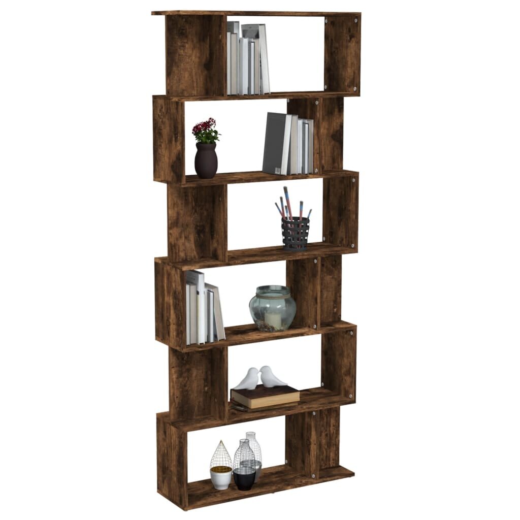 vidaXL Spintelė knygoms/pertvara, dūminio ąžuolo, 80x24x192cm, mediena kaina ir informacija | Lentynos | pigu.lt
