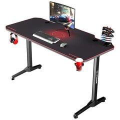 Игровой стол Ultradesk Frag Black, черный с красным ковриком цена и информация | Компьютерные, письменные столы | pigu.lt