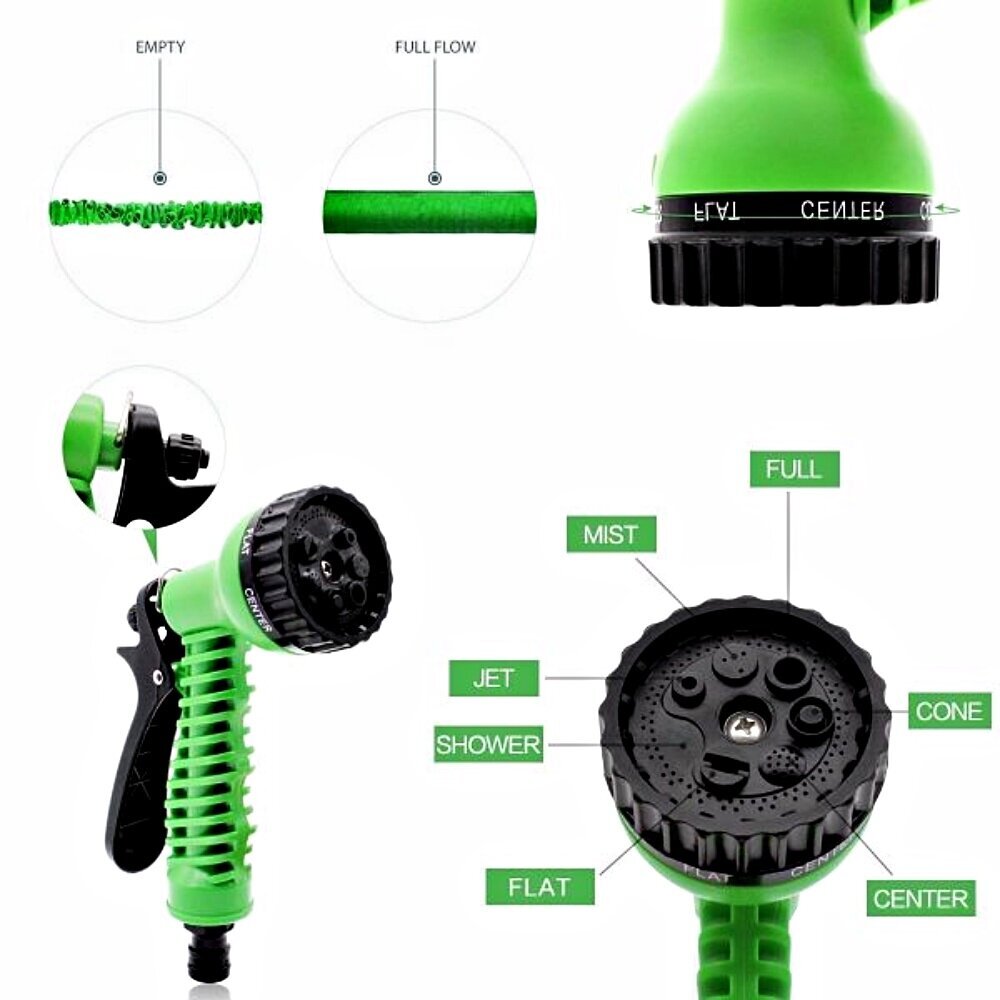 Išsitempianti laistymo žarna, 15–45 m kaina ir informacija | Laistymo įranga, purkštuvai | pigu.lt