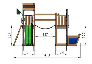 Žaidimo aikštelė Jungle Gym Voyager, žalia kaina ir informacija | Vaikų žaidimų nameliai | pigu.lt