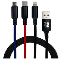 Kabelis Micro USB Subblim SUB-CAB-3IN101 1 m цена и информация | Кабели и провода | pigu.lt