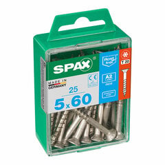 Коробка для винтов SPAX 4197000500602 Шуруп Плоская головка (5 x 60 mm) (5,0 x 60 mm) цена и информация | Механические инструменты | pigu.lt