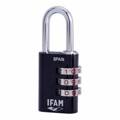 Кодовый замок IFAM Combi30 Чёрный Алюминий Хромированная сталь (3 cm) цена и информация | Дверные замки | pigu.lt