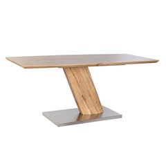 Обеденный стол DKD Home Decor Сталь Алюминий Древесина манго (120 x 120 x 76 cm) цена и информация | Кухонные и обеденные столы | pigu.lt