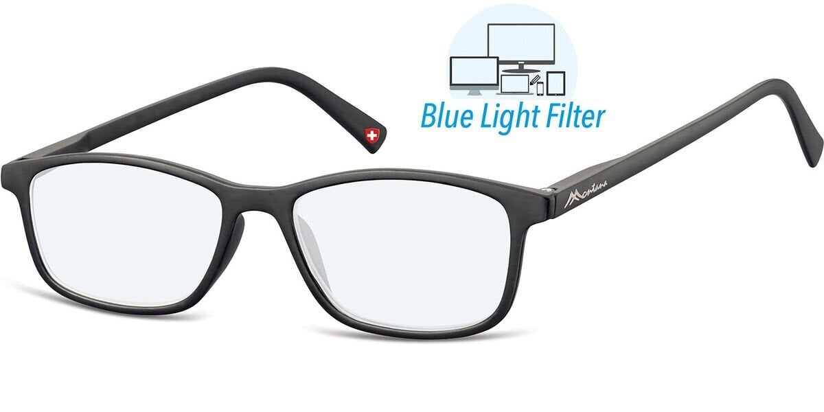Skaitymo akiniai su apsauga nuo mėlynos šviesos "Montana", juodi kaina ir informacija | Akiniai | pigu.lt