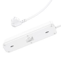 Удлинитель Hoco NS1 Aura 4 слота + 2xUSB-A + Type-C 1.8м белый цена и информация | Удлинители | pigu.lt