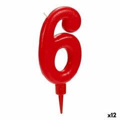 Вуаль Красный День рождения Номера 6 (12 штук) цена и информация | Праздничные декорации | pigu.lt