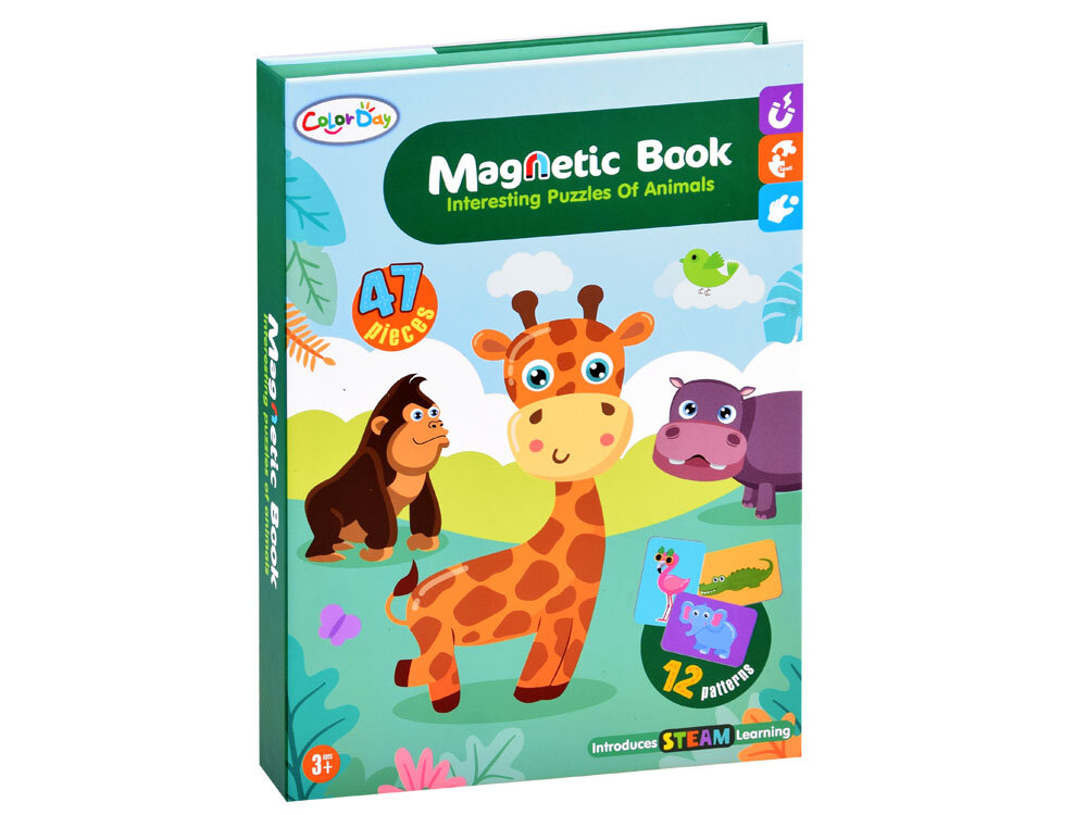Magnetinė galvosūkių knyga Zoologijos sodo gyvūnai, 66 vnt kaina ir informacija | Lavinamieji žaislai | pigu.lt