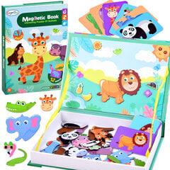 Магнитная книга-пазл Животные зоопарка, 66 шт. цена и информация | Развивающие игрушки | pigu.lt