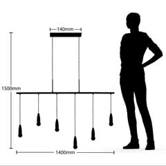 Lucande Carlea pakabinamas šviestuvas, šeši šviestuvai цена и информация | Подвесной светильник | pigu.lt
