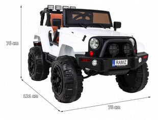 Vienvietis elektromobilis Jeep All Terrain, baltas kaina ir informacija | Elektromobiliai vaikams | pigu.lt