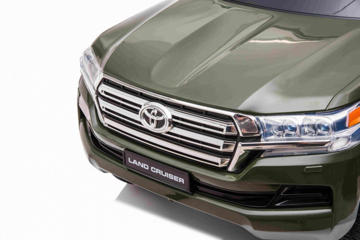 Vienvietis elektromobilis Toyota Land Cruiser, žalias цена и информация | Elektromobiliai vaikams | pigu.lt