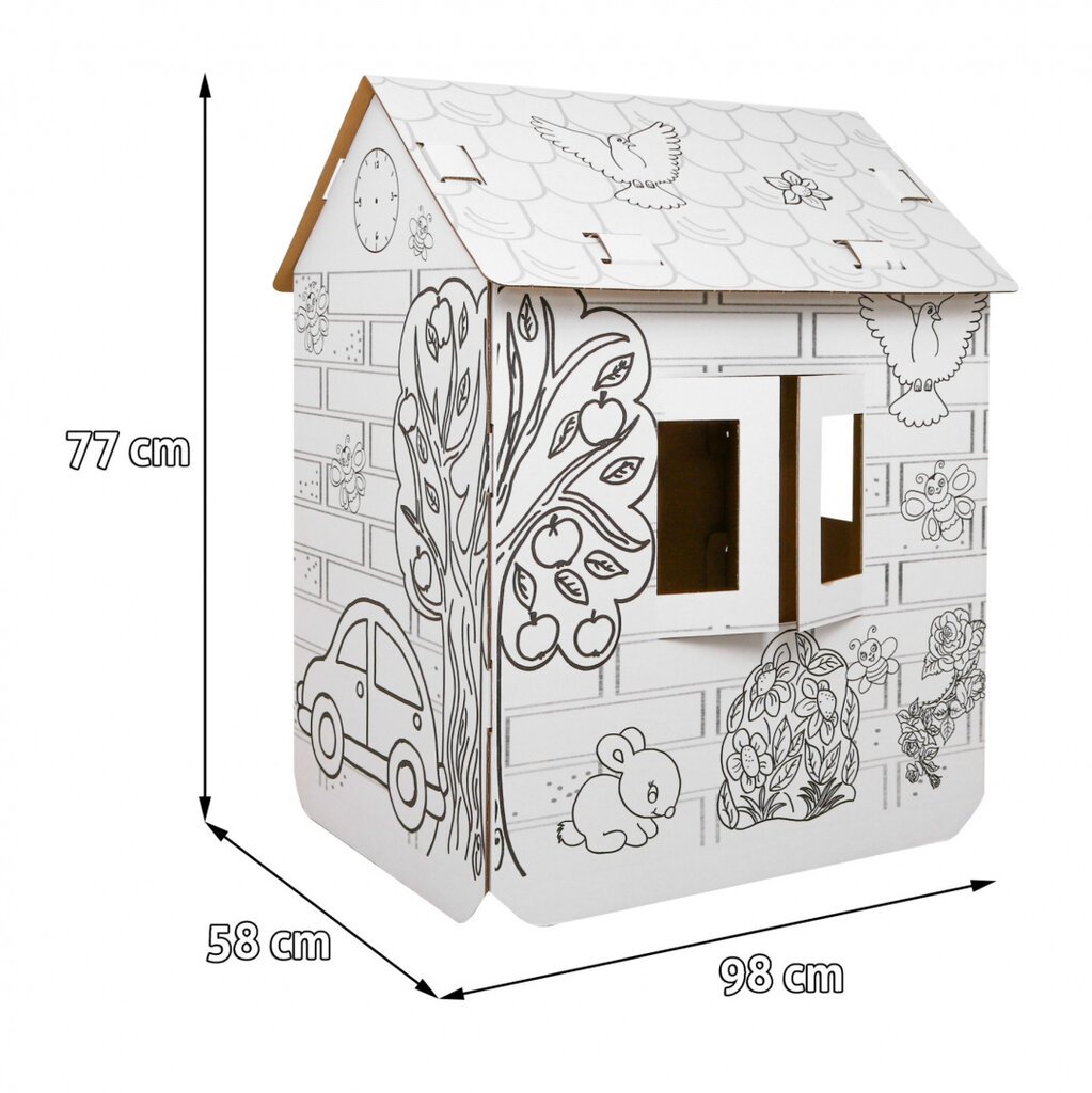 Kartoninis 3D namas xxl spalvinimui цена и информация | Vaikų žaidimų nameliai | pigu.lt