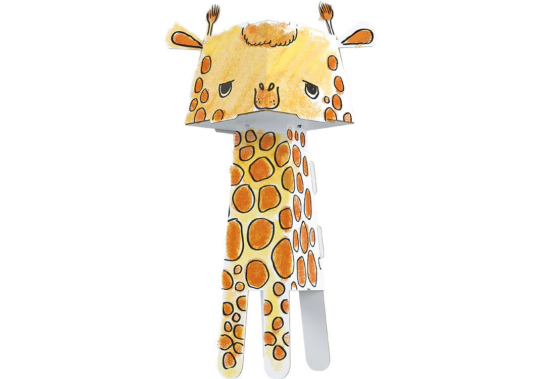 Kartoninė 3D žirafa spalvinimui Monumi kaina ir informacija | Lavinamieji žaislai | pigu.lt