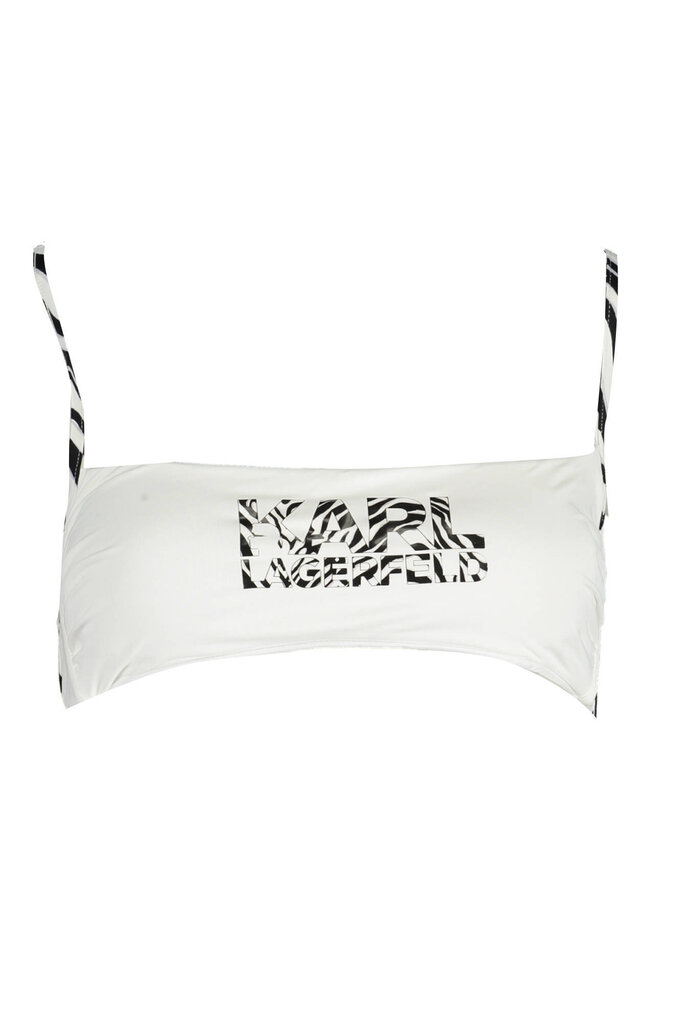 Bikini viršus moterims Karl Lagerfeld Beachwear KL22WTP26_BIANCO_WHITE-8057502629484, baltas kaina ir informacija | Maudymosi kostiumėliai | pigu.lt