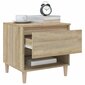 Naktinis staliukas vidaXL, Apdirbta mediena, 50x46x50cm, sonoma ąžuolo spalva kaina ir informacija | Spintelės prie lovos | pigu.lt