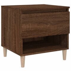 Naktinis staliukas vidaXL, Apdirbta mediena, 50x46x50cm, ruda ąžuolo spalva kaina ir informacija | Spintelės prie lovos | pigu.lt