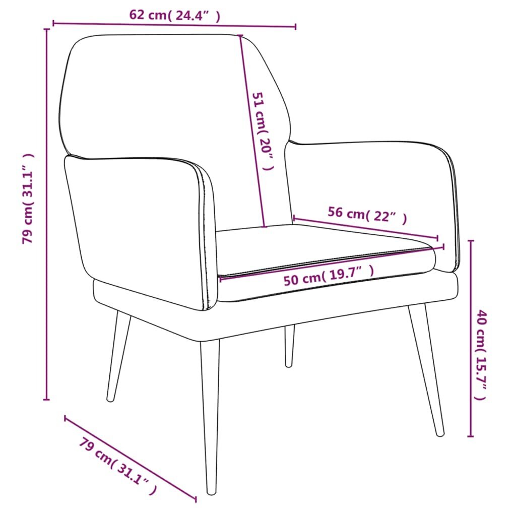 Krėslas vidaXL, tamsiai pilkas kaina ir informacija | Svetainės foteliai | pigu.lt