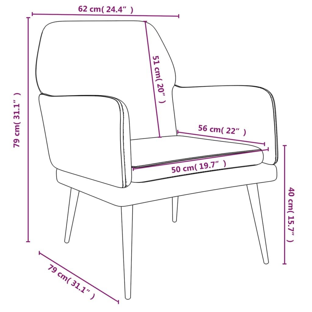 Krėslas vidaXL, juodas kaina ir informacija | Svetainės foteliai | pigu.lt