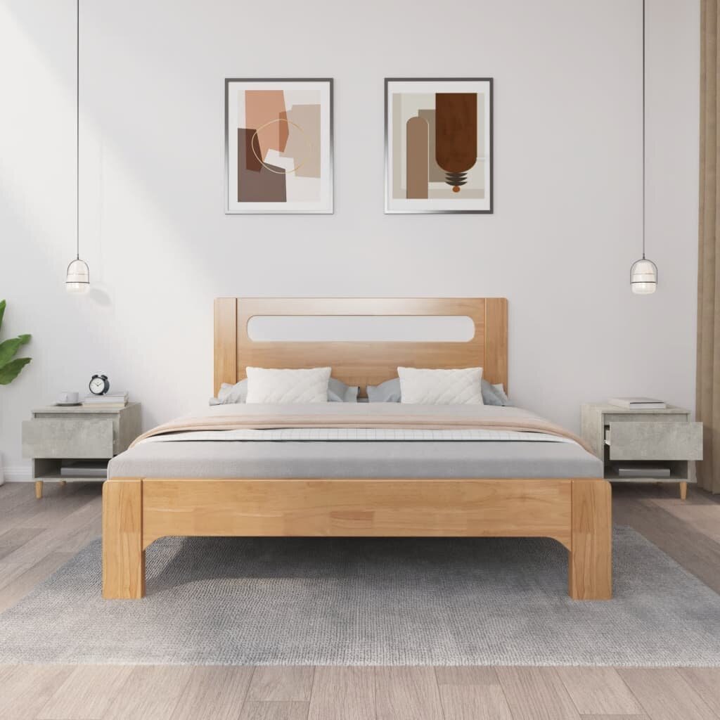 Naktiniai staliukai vidaXL, Apdirbta mediena, 2vnt., 50x46x50cm, betono pilka kaina ir informacija | Spintelės prie lovos | pigu.lt