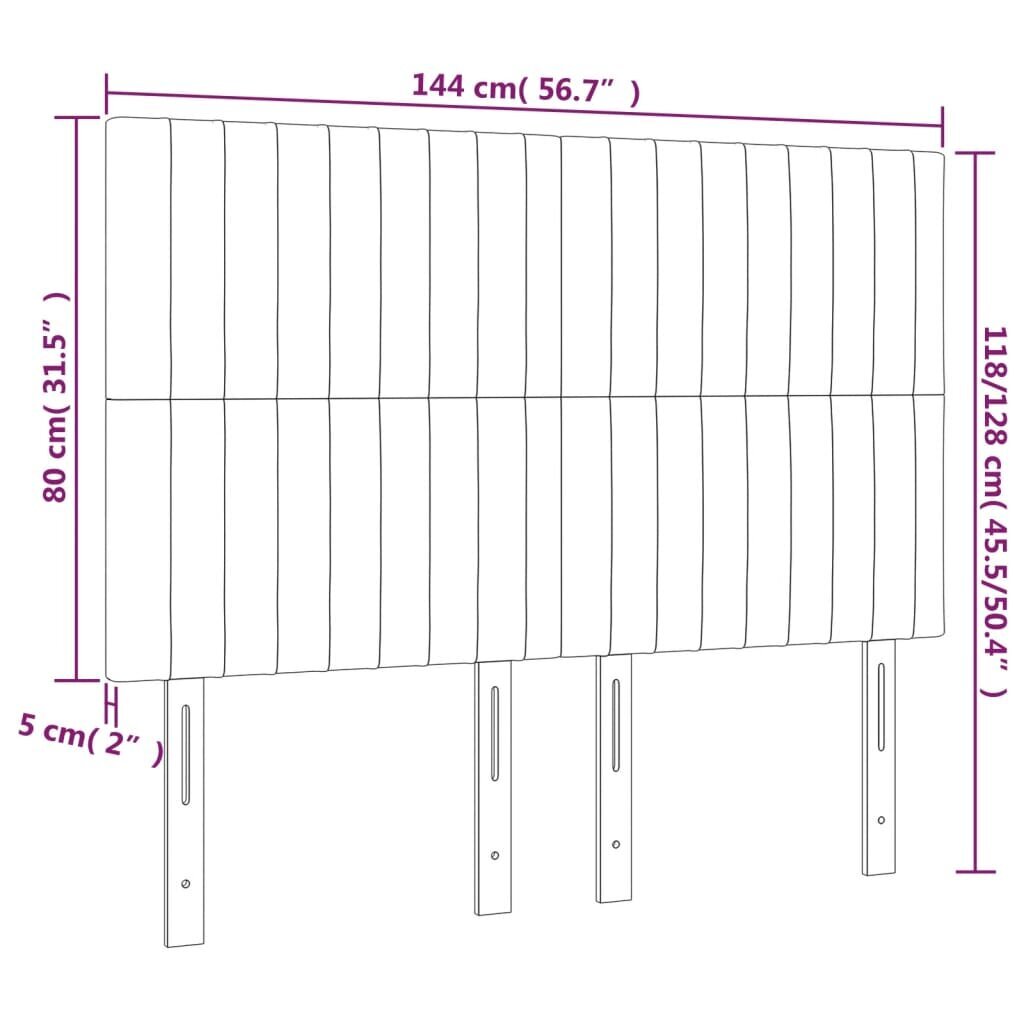 Galvūgalis su LED apšvietimu 144x5x118/128cm, tamsiai žalias kaina ir informacija | Lovos | pigu.lt