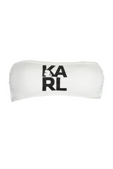Bikini viršutinė dalis moterims Karl Lagerfeld Beachwear KL22WTP02_BIANCO_WHITE-8057502622195, balta kaina ir informacija | Maudymosi kostiumėliai | pigu.lt