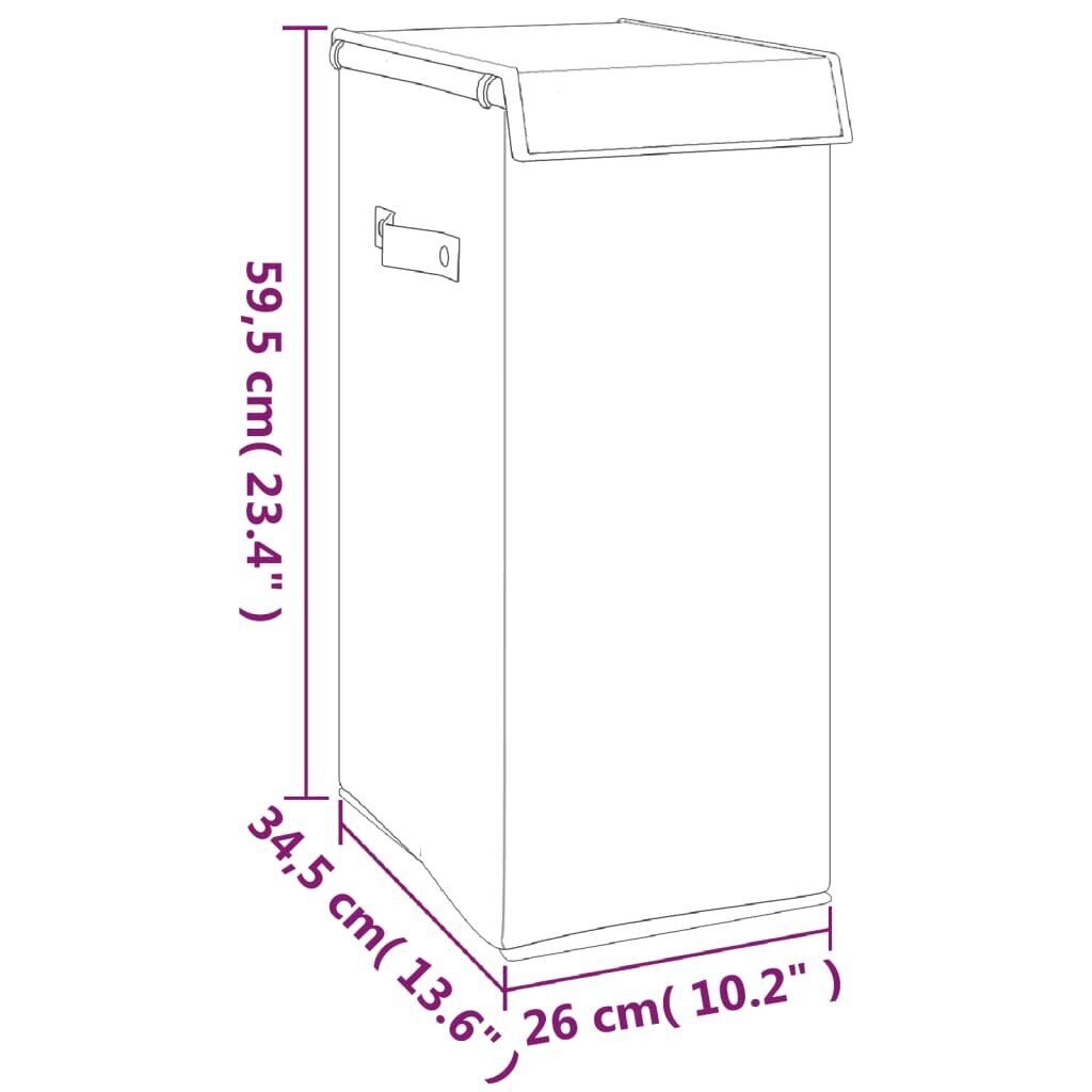 Vidaxl skalbinių dėžė, 26x34,5x59,5cm kaina ir informacija | Vonios kambario aksesuarai | pigu.lt