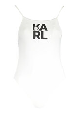 Maudymosi kostiumėlis moterims Karl Lagerfeld Beachwear KL22WOP01_BIANCO_WHITE-8057502622607, baltas kaina ir informacija | Maudymosi kostiumėliai | pigu.lt