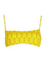 Bikini viršutinė dalis moterims Karl Lagerfeld Beachwear KL22WTP14_GIALLO_YELLOW-8057502626209, geltona kaina ir informacija | Maudymosi kostiumėliai | pigu.lt