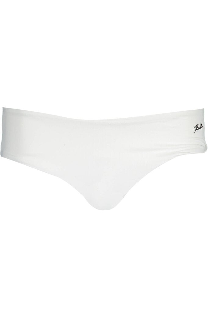 Bikini kelnaitės moterims Karl Lagerfeld Beachwear KL22WBT04_BIANCO_WHITE-8057502623369, baltos kaina ir informacija | Maudymosi kostiumėliai | pigu.lt