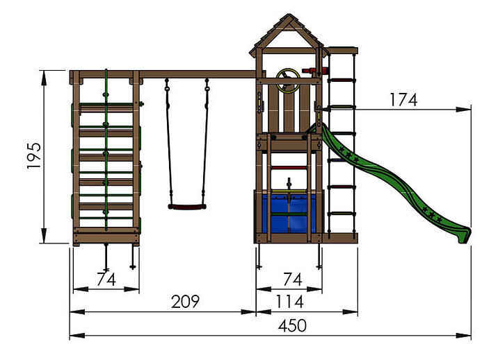 Žaidimo aikštelė Jungle Gym Voyager 1-Climb kaina ir informacija | Vaikų žaidimų nameliai | pigu.lt