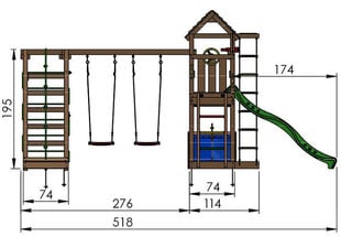 Детская площадка Jungle Gym Voyager 2-Climb цена и информация | Детские игровые домики | pigu.lt