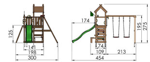 Детская площадка  Jungle Gym Teepee 2-Swing цена и информация | Детские игровые домики | pigu.lt