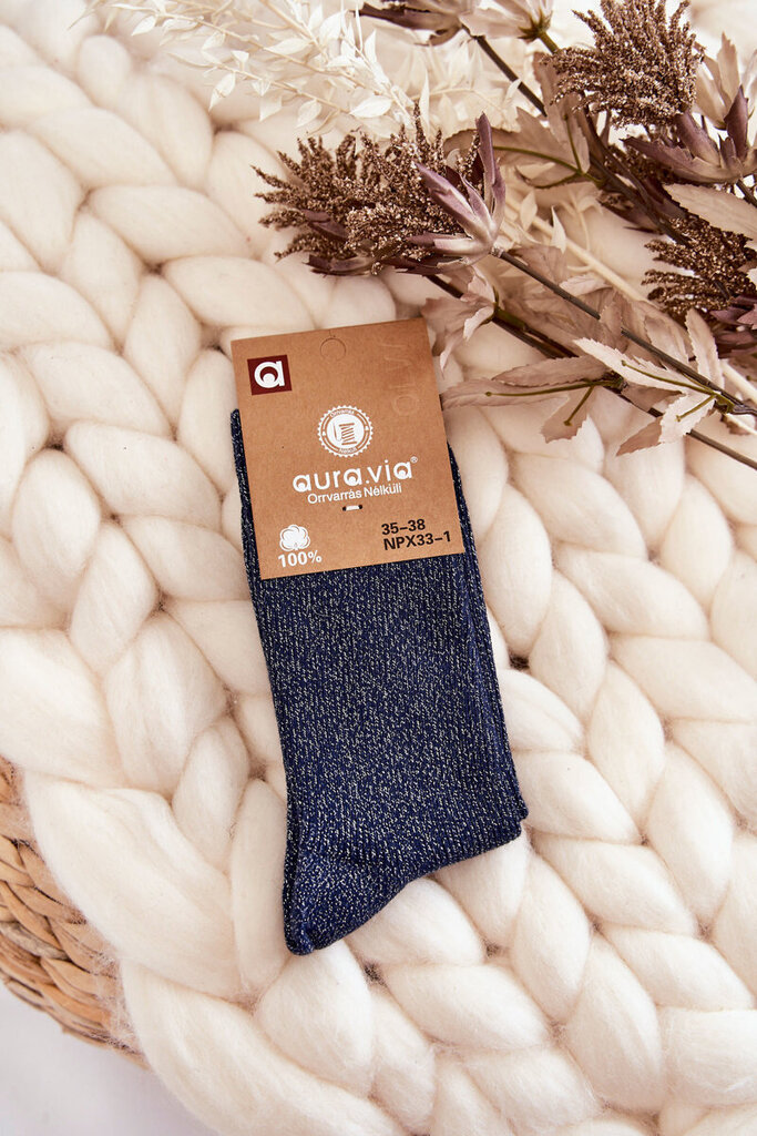 Kojinės moterims Aura.via, mėlynos kaina ir informacija | Moteriškos kojinės | pigu.lt