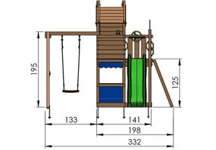 Детская площадка Jungle Gym Resort 1-Swing цена и информация | Детские игровые домики | pigu.lt