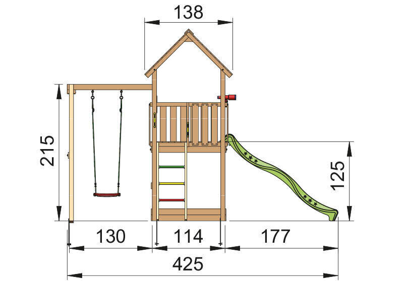 Žaidimo aikštelė Jungle Gym Club 1-Swing kaina ir informacija | Vaikų žaidimų nameliai | pigu.lt